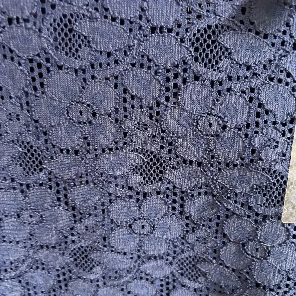NWT new justice navy blue girls lace short sleeve top with attached cami 10